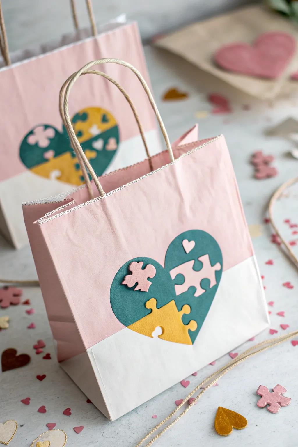 Add a touch of interactive fun to Valentine's Day with these charming puzzle bags, perfect for sharing joy and creativity!