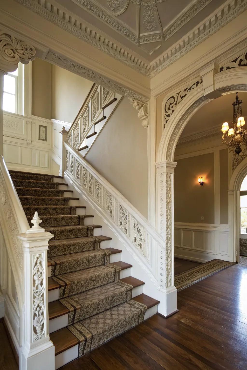 Architectural details add timeless elegance to your staircase.