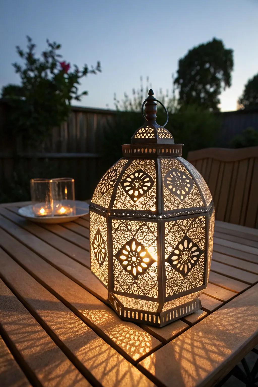 Illuminate your evenings with the charm of handcrafted etched lanterns.