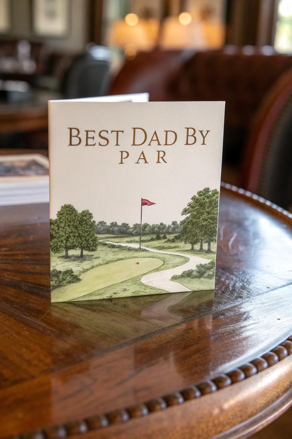 Celebrate Father's Day with a swing! The perfect card for golf-loving dads.