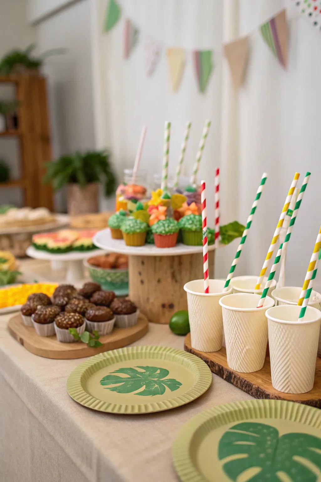 Eco-friendly decor for a mindful celebration.