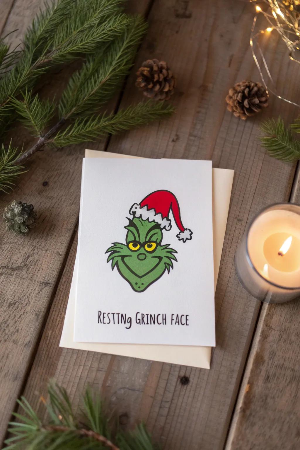 Embrace the holiday spirit with a touch of sarcasm: Meet the Grinch's grin.