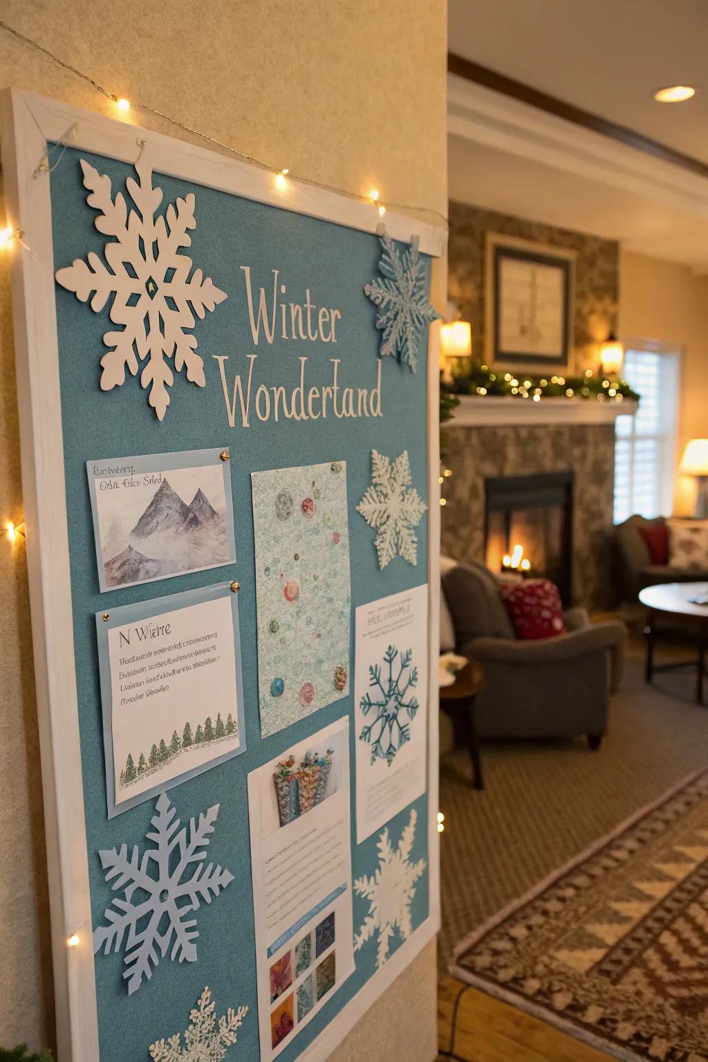 Transform your board into a serene winter wonderland.