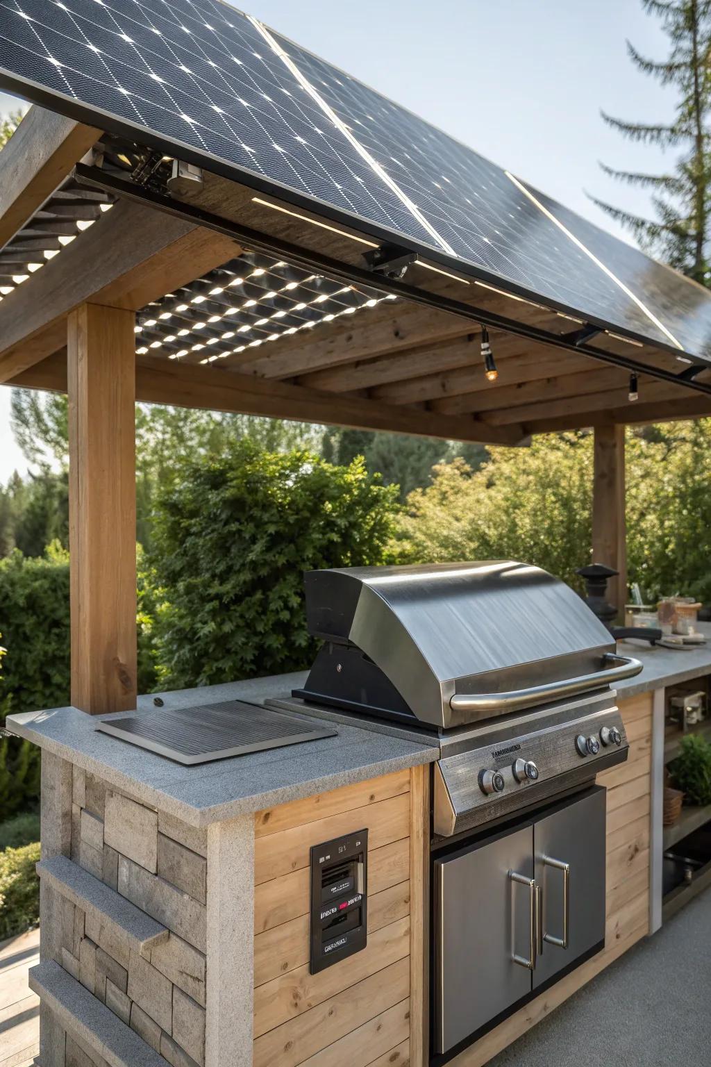 Harness the sun: Modern grilling with a touch of sustainability.