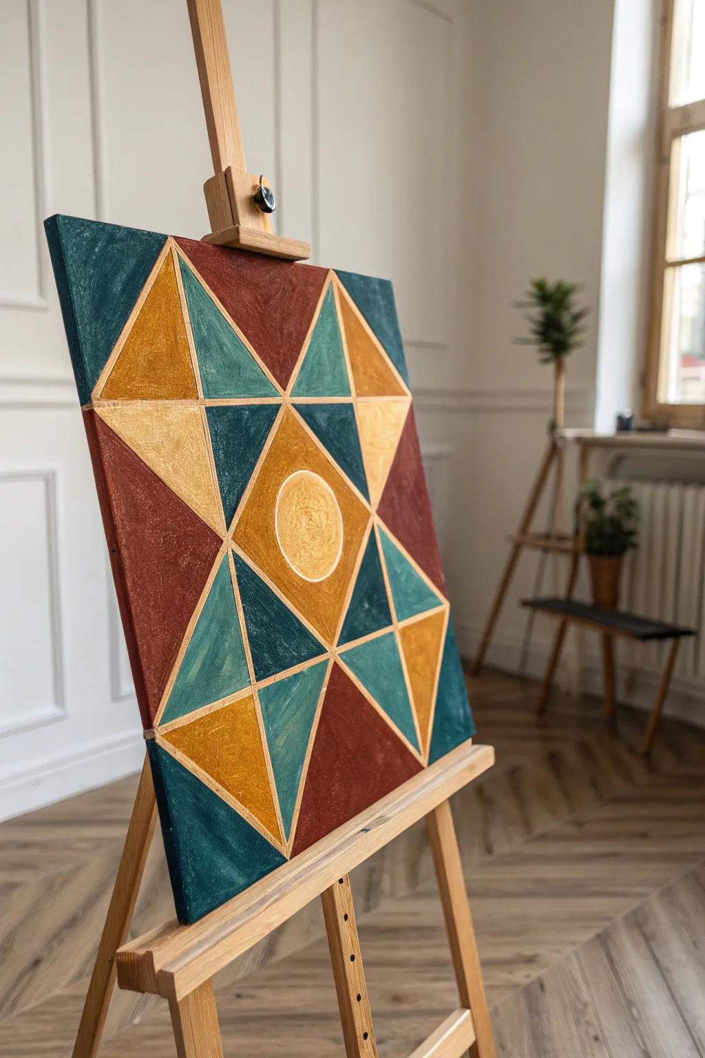 Discover the artistry of geometric patterns and unleash your creativity with bold colors and precise designs.