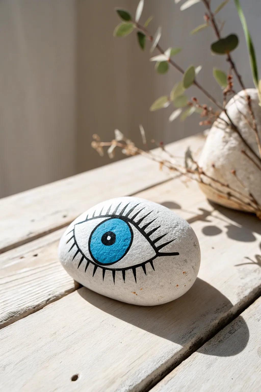 Peek into creativity with these quirky eyeball rocks—perfect for adding a playful touch to your Halloween decor!
