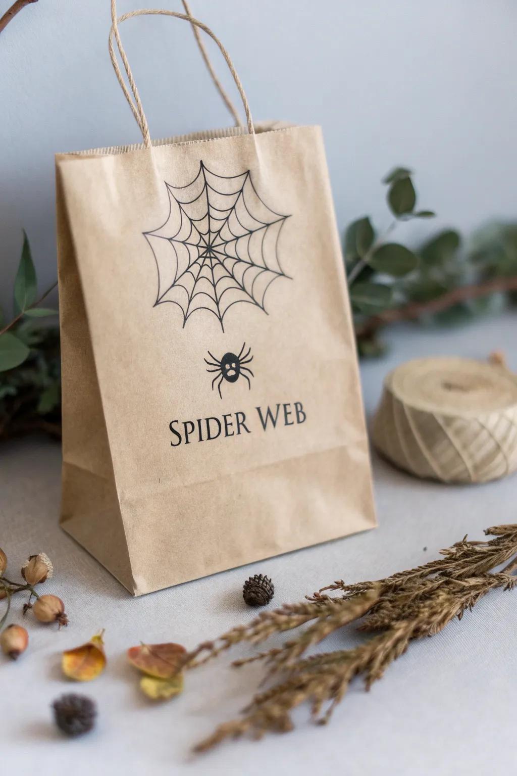Elevate your Halloween with handcrafted spider web gift bags that blend simplicity and spooky elegance.