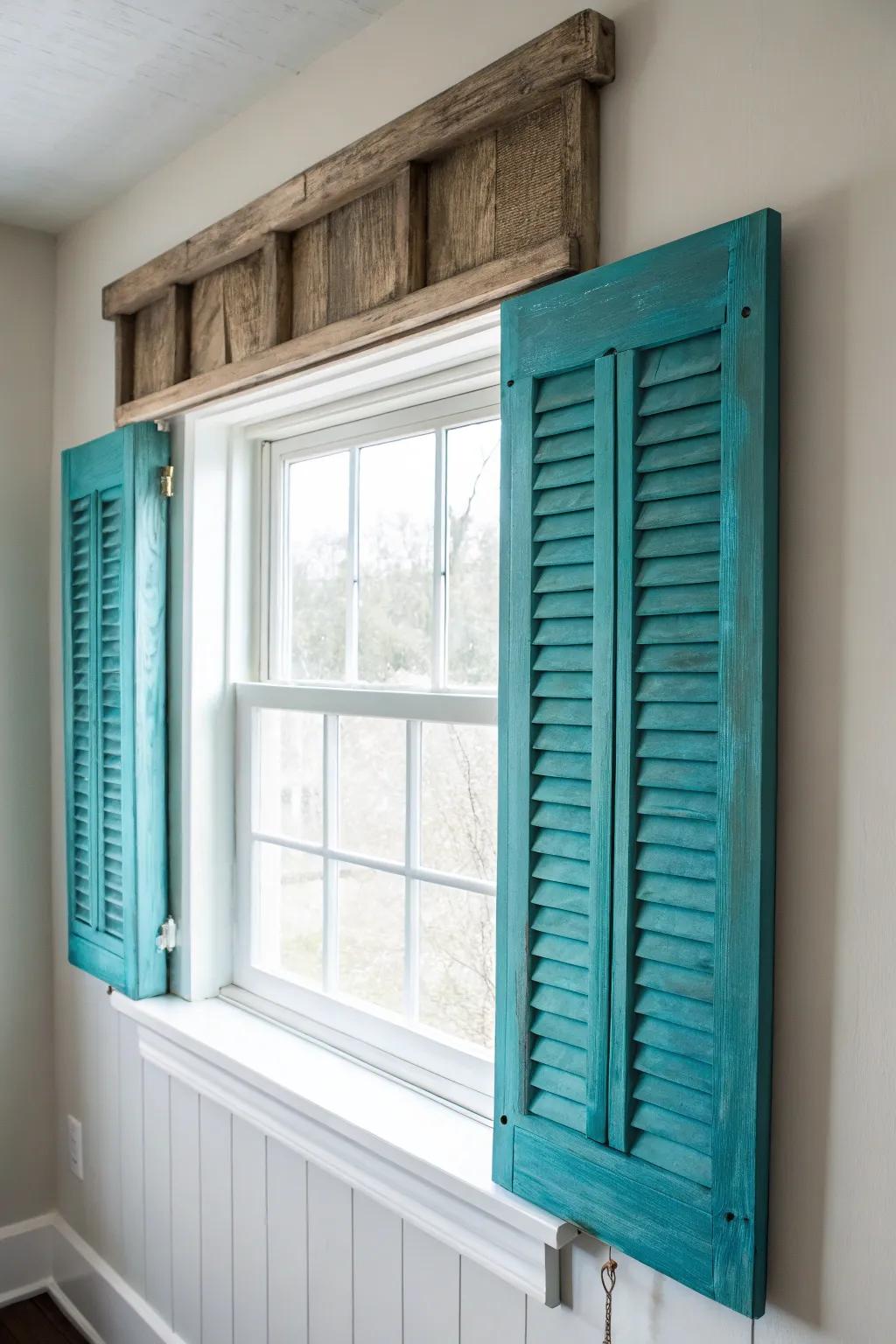 Transform your space with a stunning shutter valance, where rustic charm meets modern elegance.