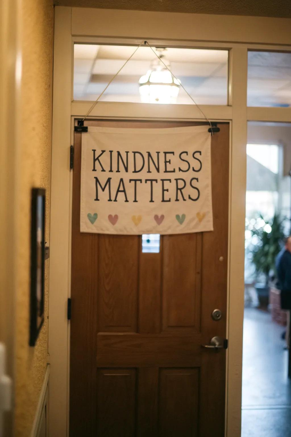 A customizable banner keeps the kindness theme dynamic.