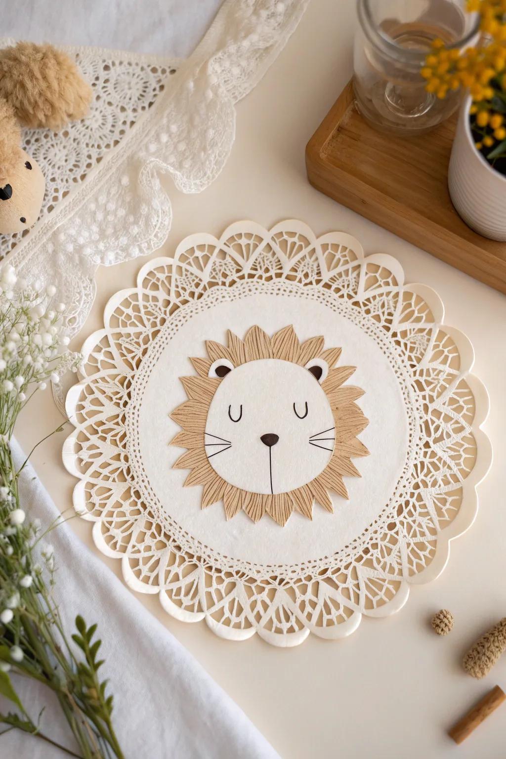 Elegance meets ferocity: Discover the delicate beauty of a doily lion's mane.