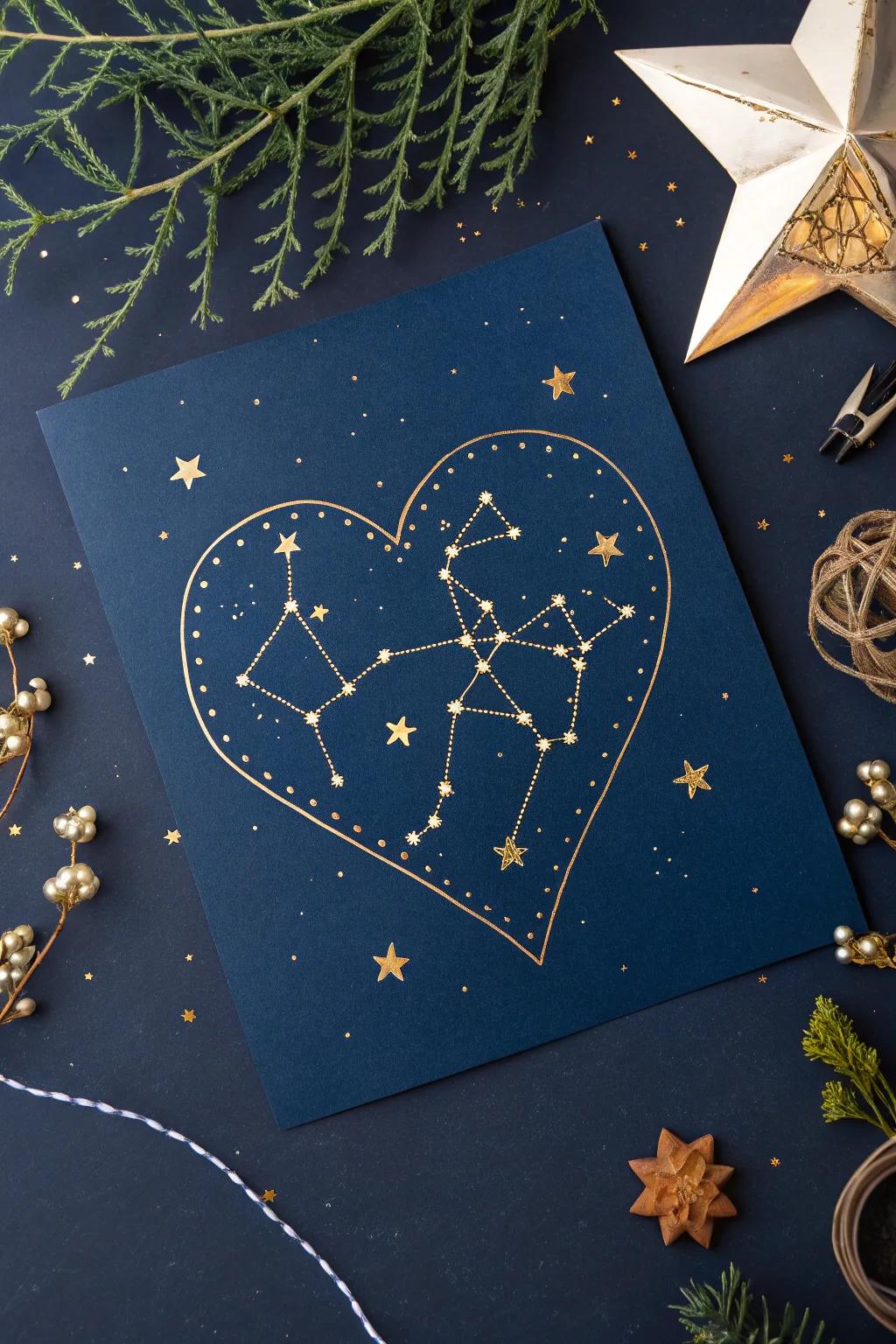 Discover the beauty of love written in the stars, where simplicity meets celestial elegance.