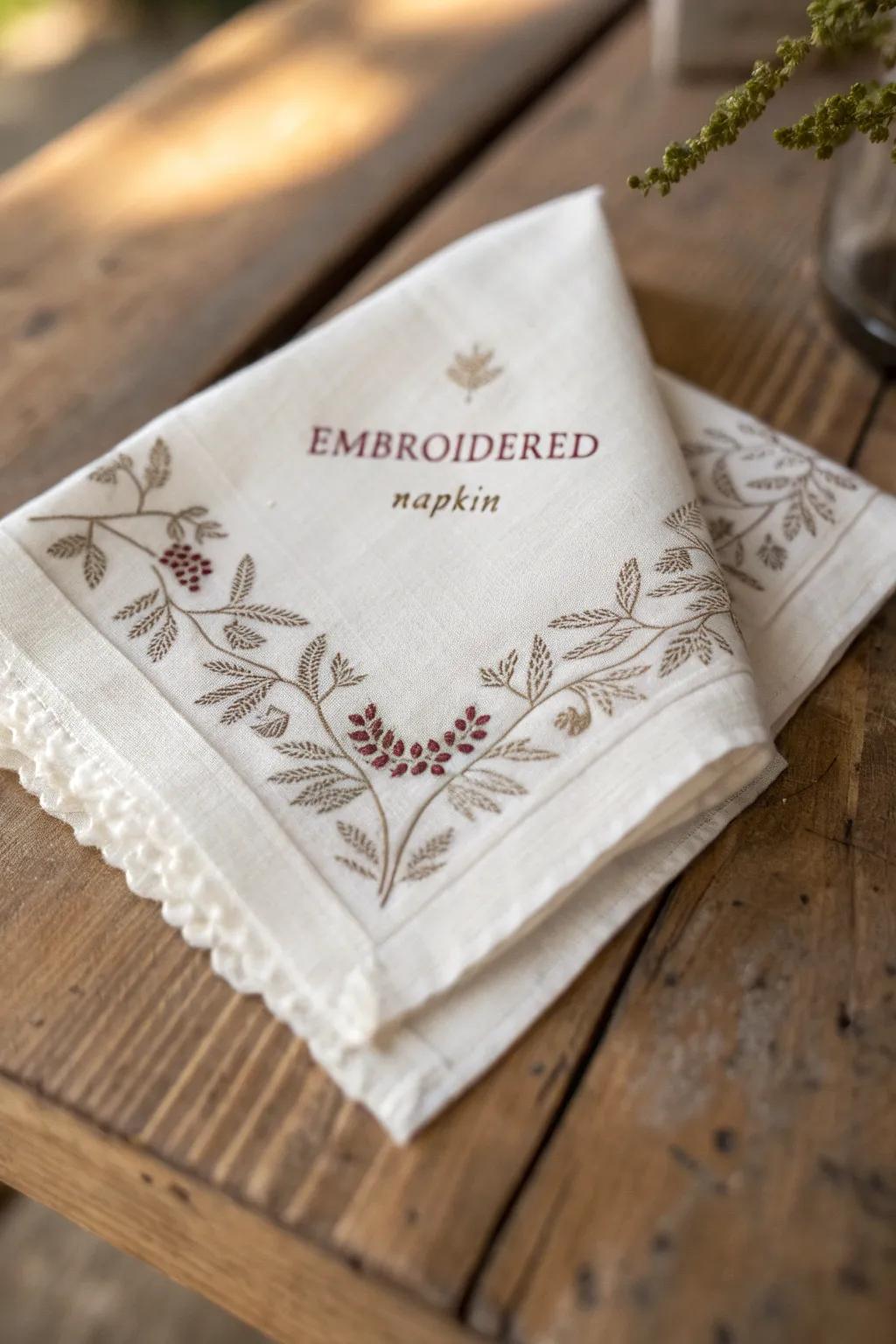 Elevate your dining experience with exquisitely embroidered napkins that blend Scandinavian minimalism with boho elegance.