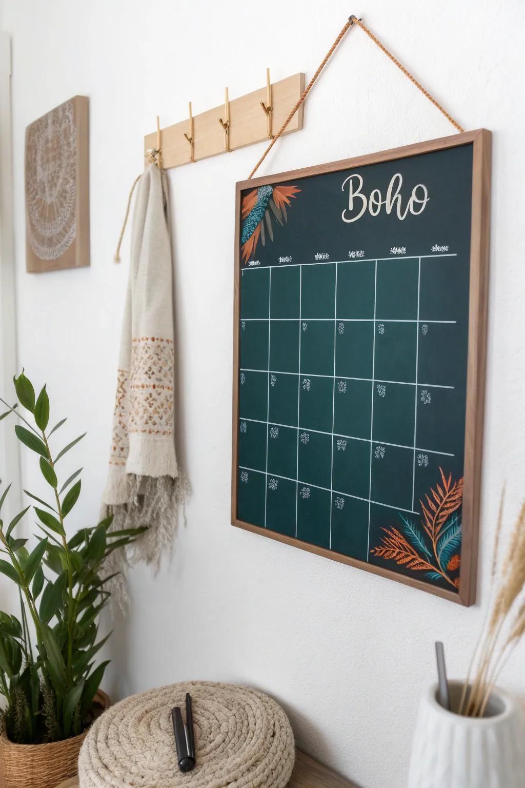 Start your month with a touch of inspiration and elegance. Embrace simplicity and positivity with this beautifully crafted chalkboard calendar.