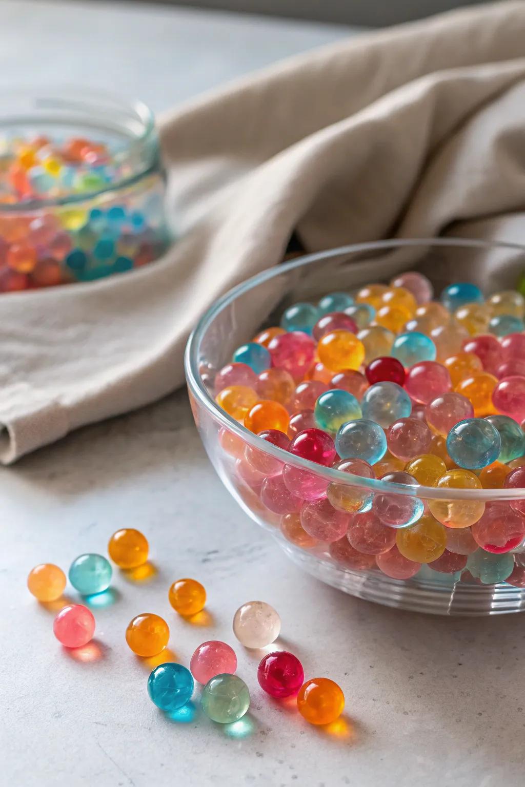 Dive into a world of color and texture with this enchanting water bead sensory bin!