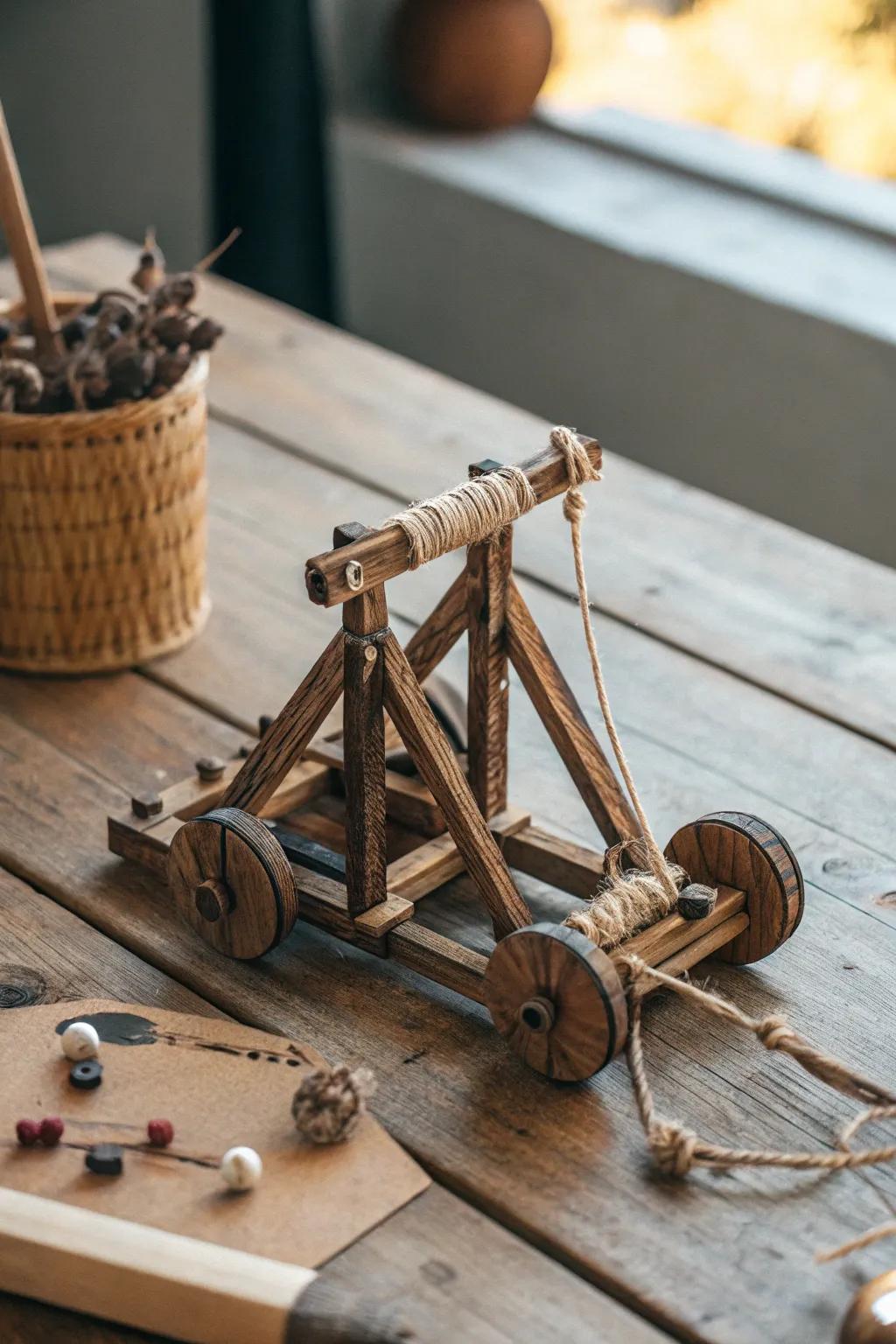 Bring history to life with this handcrafted miniature siege engine.