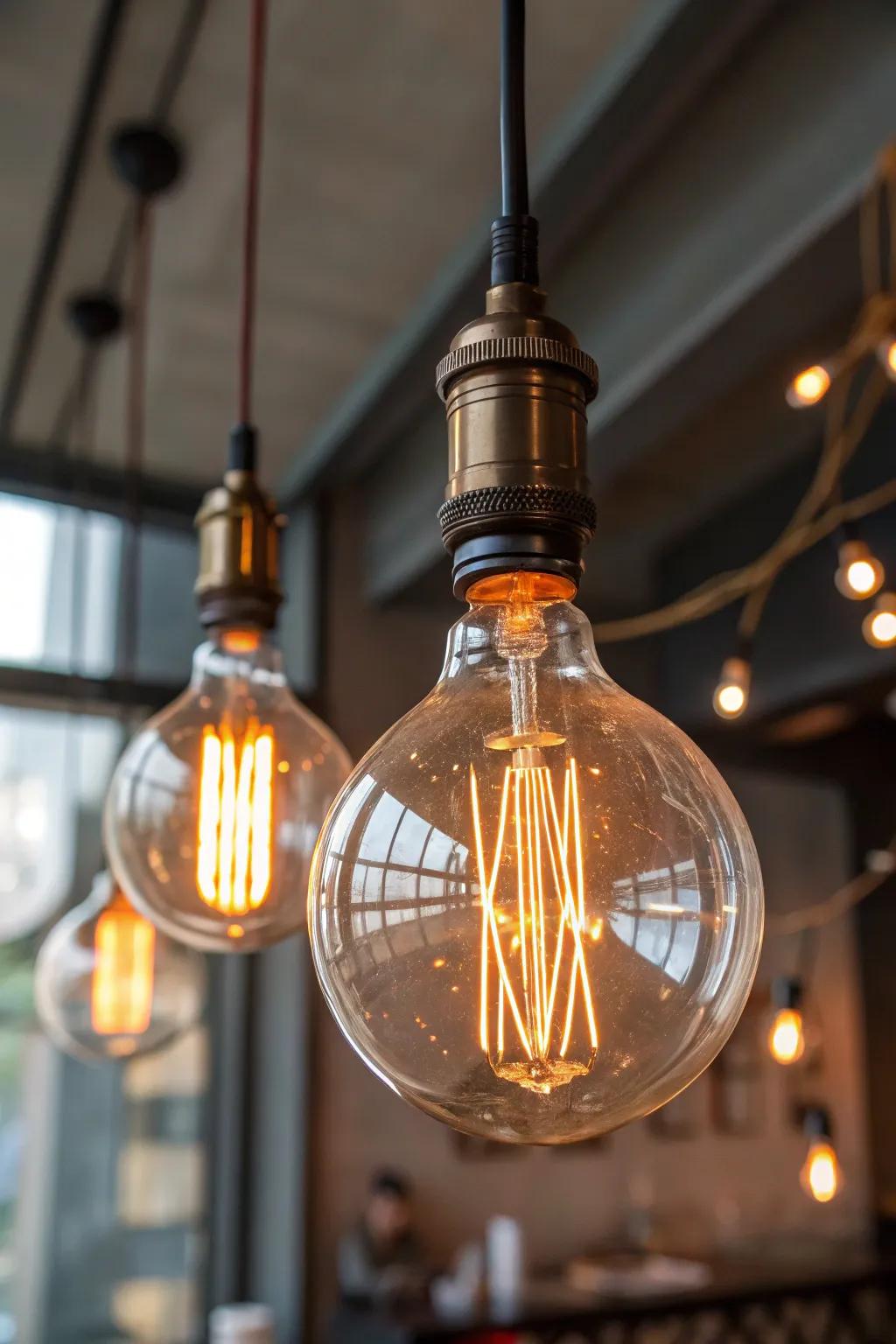 Retro-inspired bulbs adding character to modern lighting fixtures