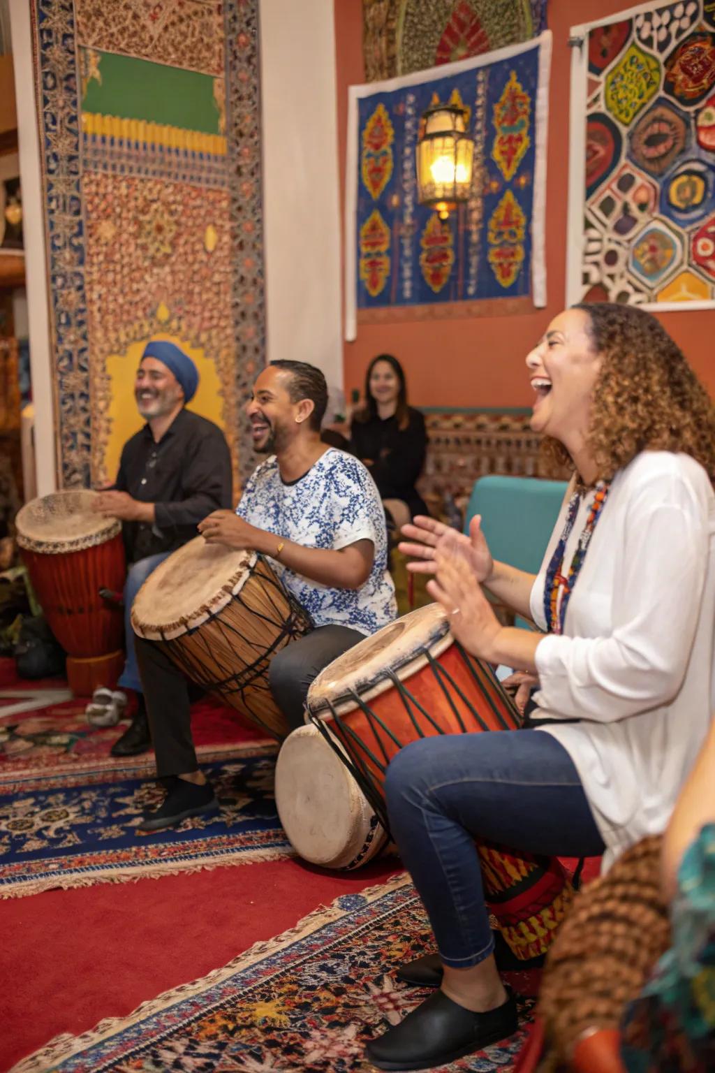 Interactive drumming sessions bring Moroccan rhythms to life.