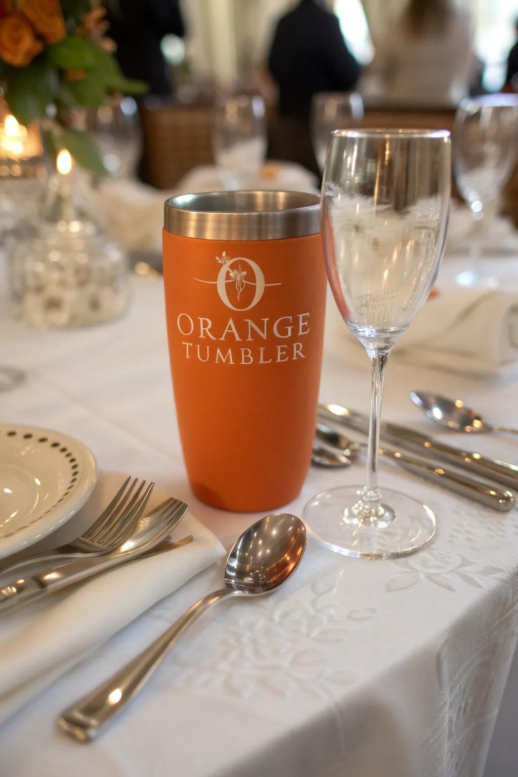 Monogrammed tumblers make a sophisticated statement.