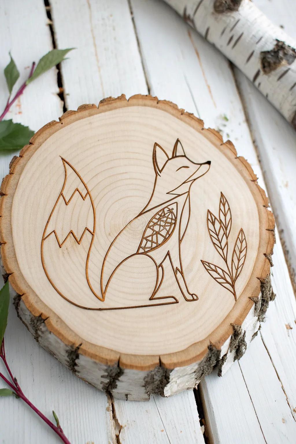 Capture the whimsy of the forest with this enchanting fox outline—where minimalist design meets boho charm.