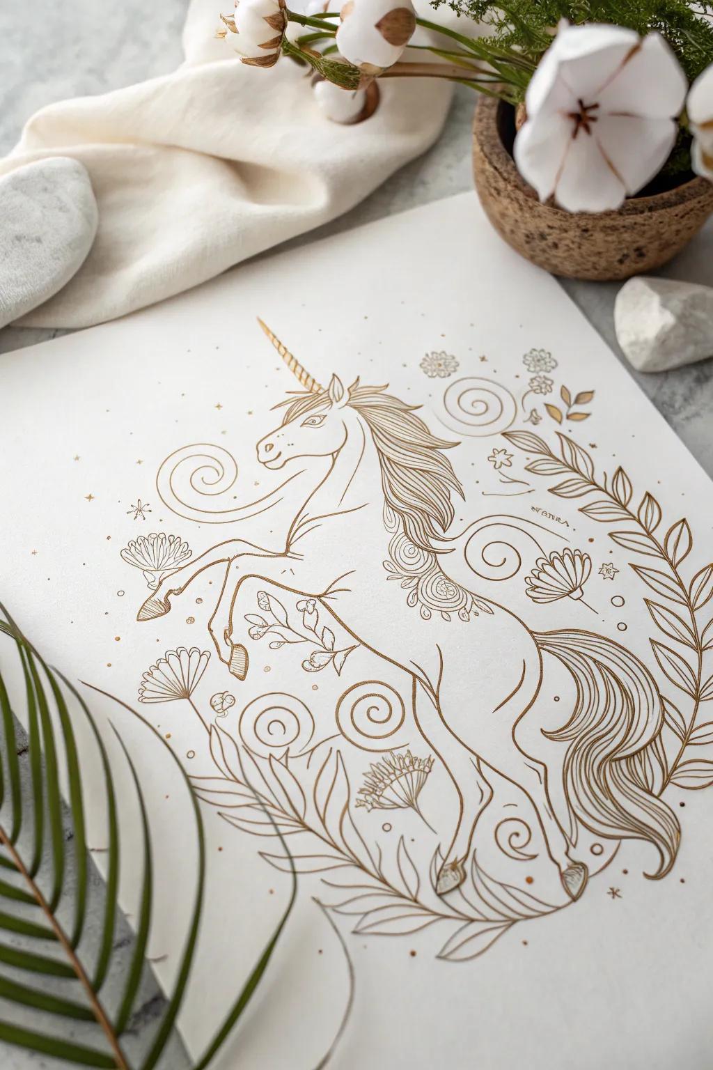 Embrace the magic of minimalism with a touch of fantasy. Perfect for those who dream in outlines.