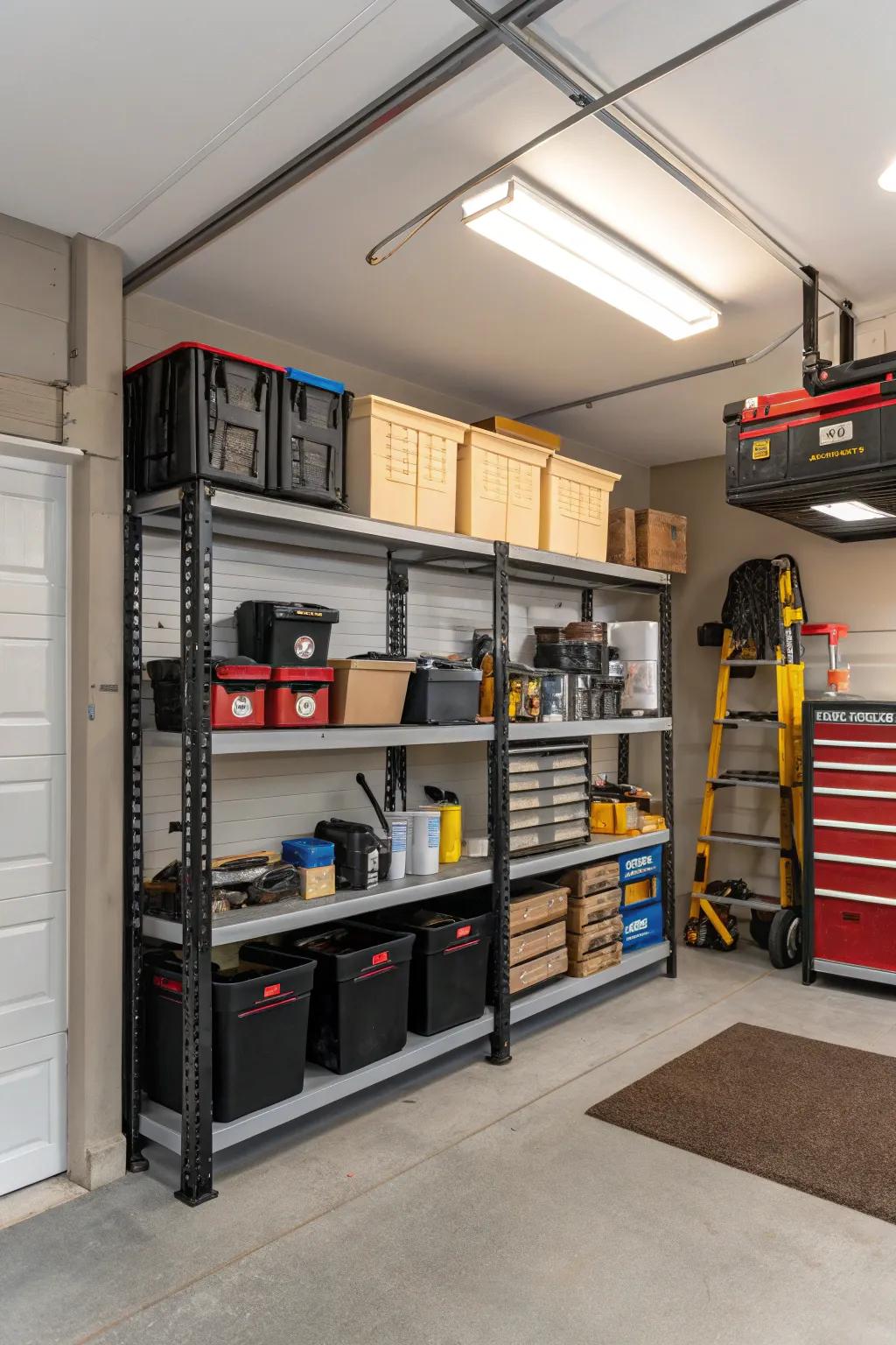 Adjustable racks offer flexible storage options.