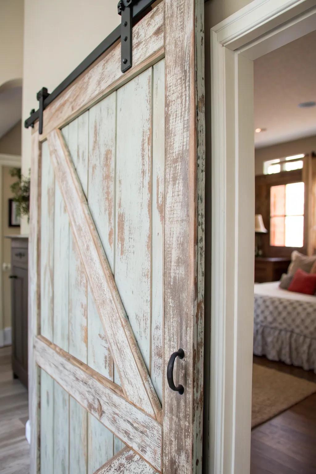 Embrace farmhouse charm with a rustic barn door makeover—where minimalism meets vintage elegance.