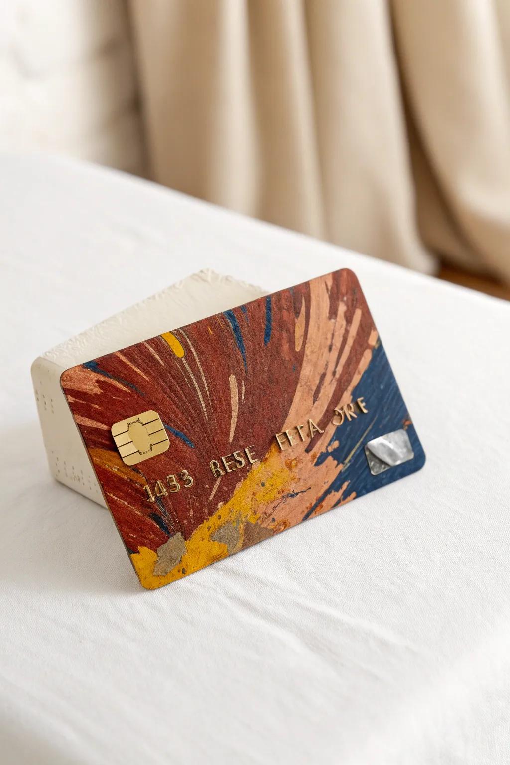 Unleash your creativity with bold strokes using an unexpected tool: your old credit card.