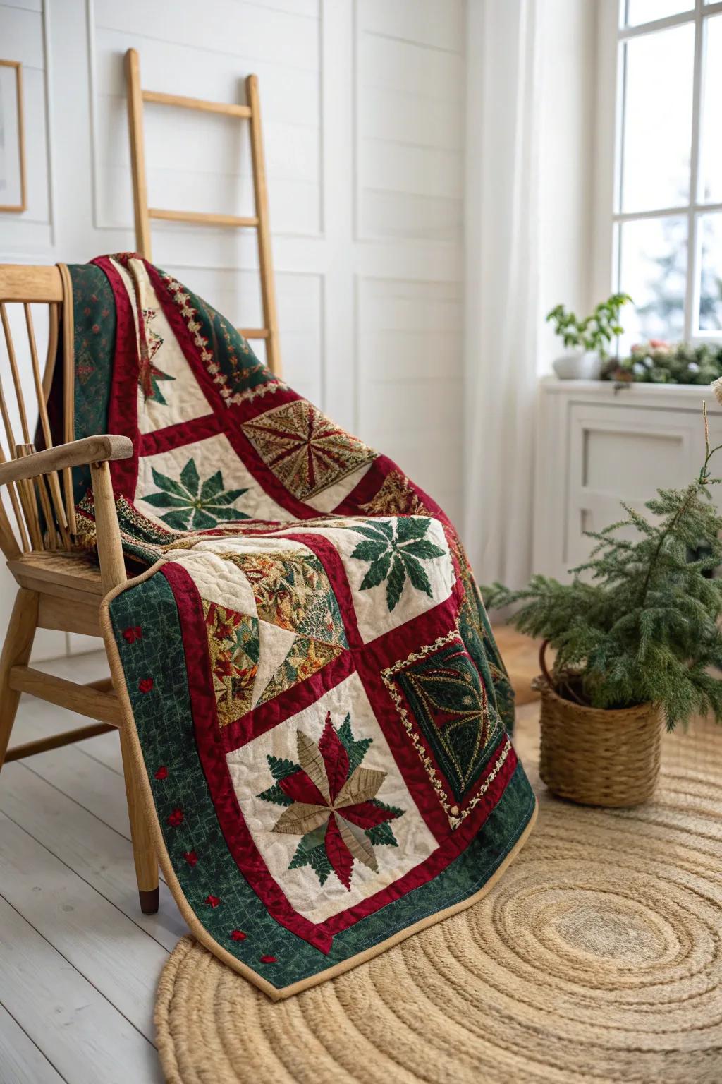 Add a touch of festive flair to your home with a handcrafted Christmas panel quilt—where Scandinavian minimalism meets bold, holiday cheer.