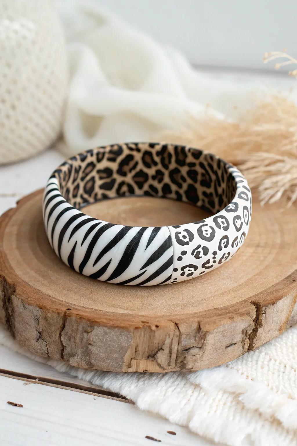 Unleash your wild side with this stunning animal print bracelet, where minimalist design meets boho charm.