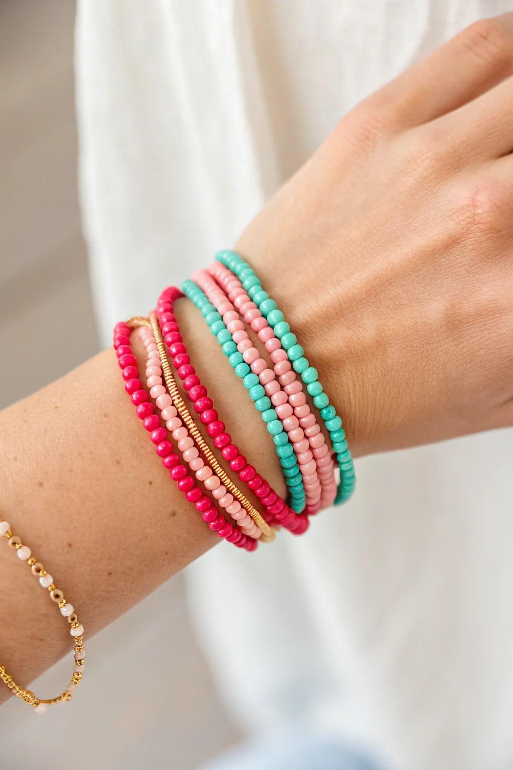 Elevate your style with a pop of color and craftsmanship. Stack ’em up!