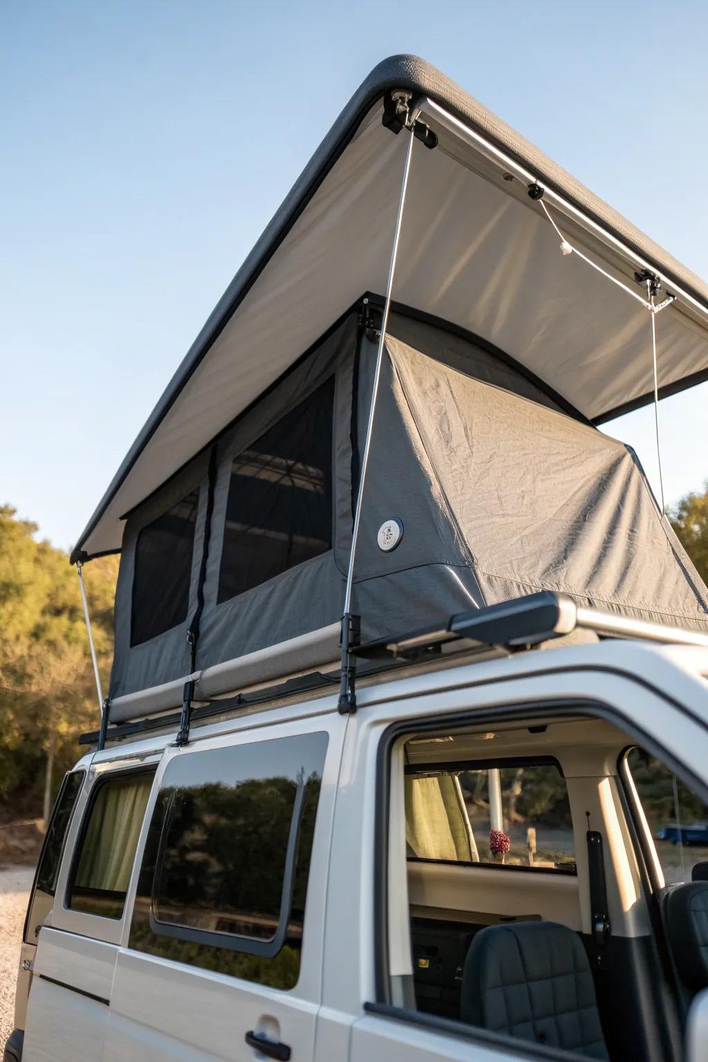 Elevate your camper experience with a stylish and functional pop-top roof—perfect for those who appreciate quality craftsmanship.