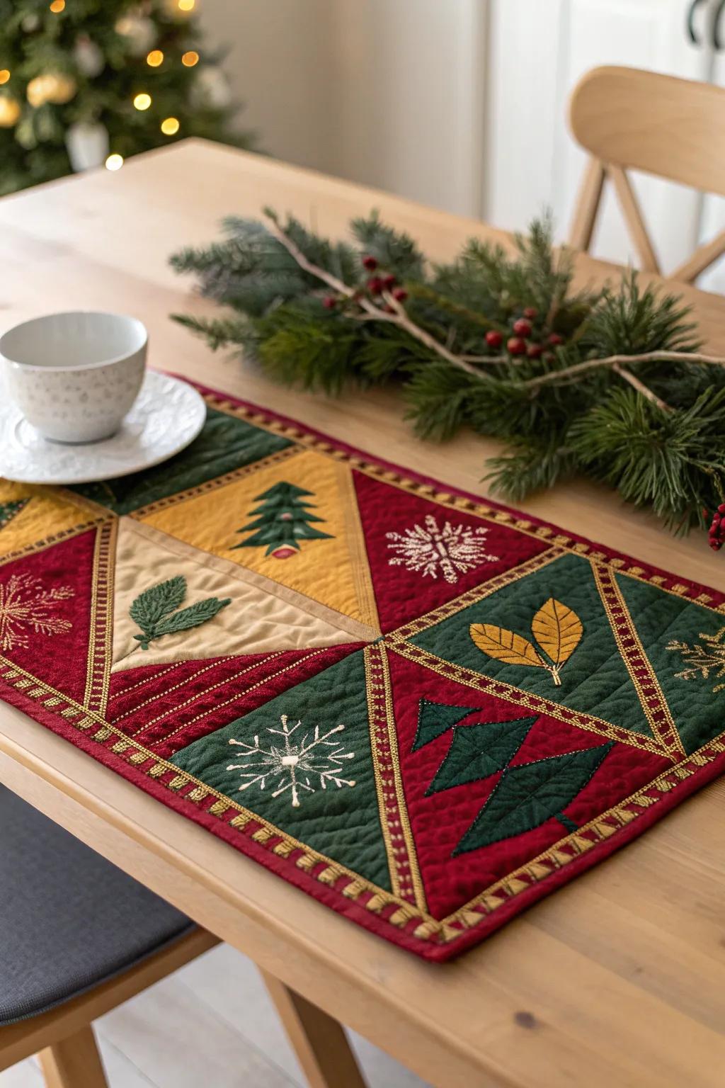 Add a touch of vintage charm to your holiday table with a beautifully crafted quilted placemat.