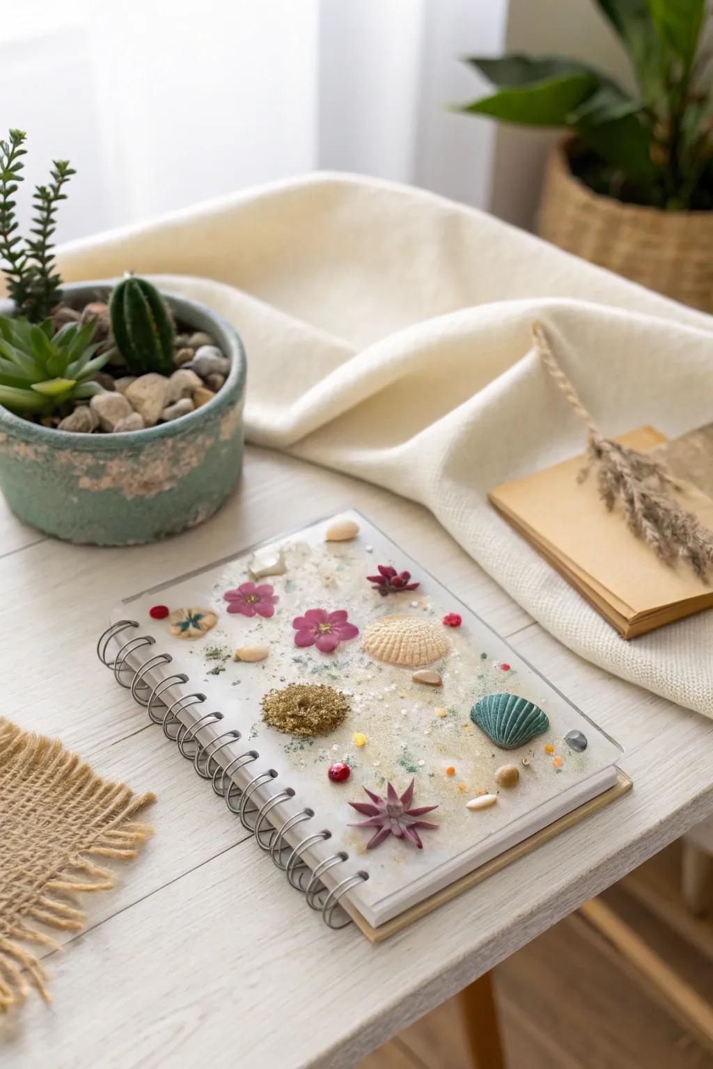 Transform discarded treasures into a stunning resin notebook, where eco-friendly meets elegance. Embrace creativity with a purpose!