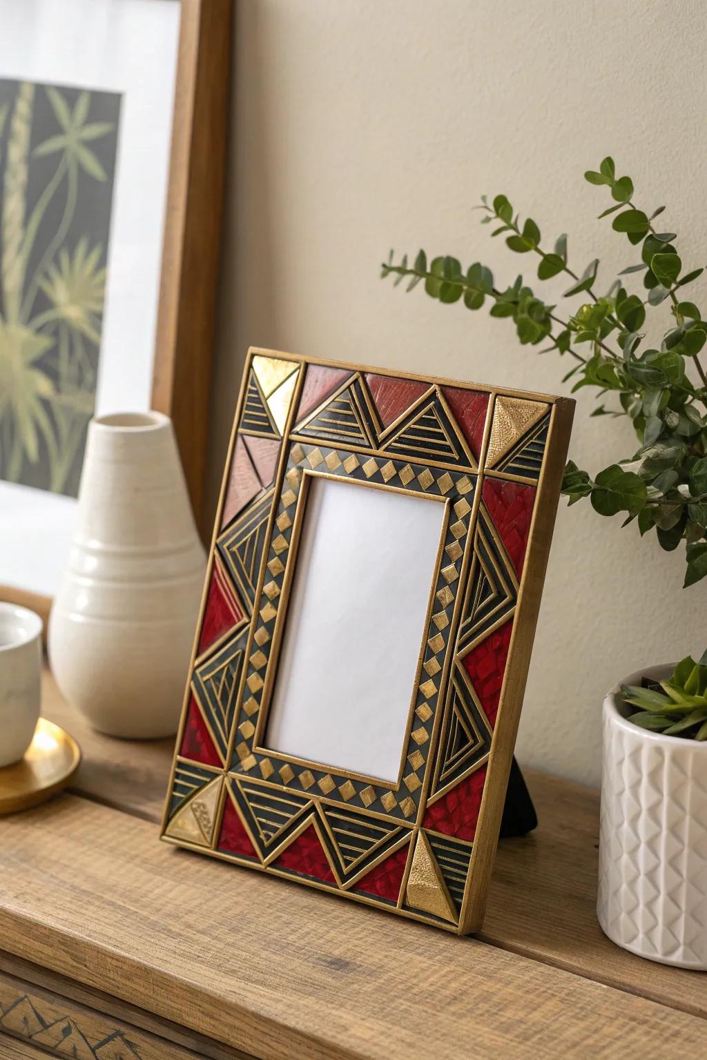 Add a touch of 1920s glamour to your space with this stunning Art Deco resin frame.