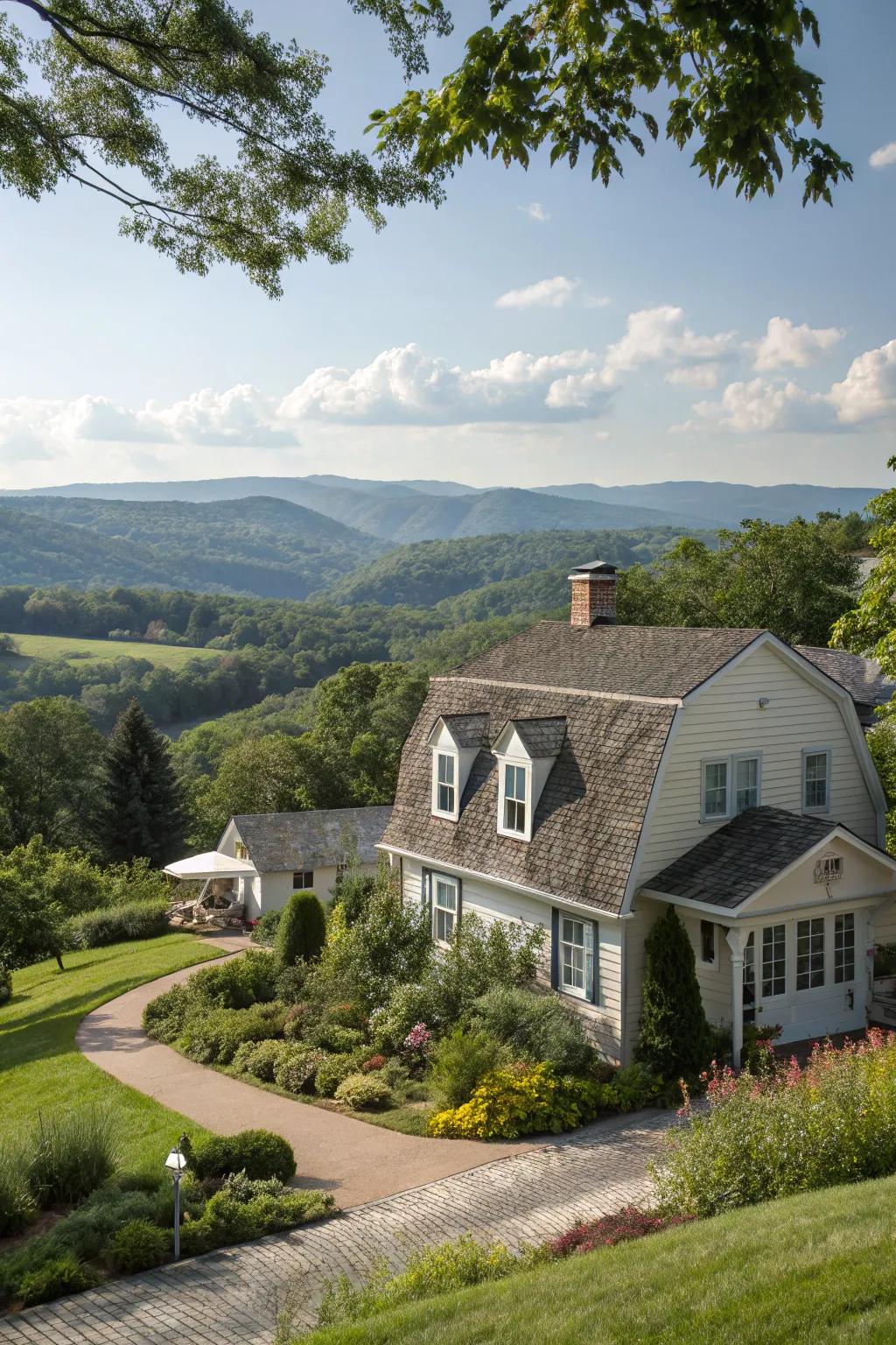 Gambrel roofs offer extra space and distinctive style.