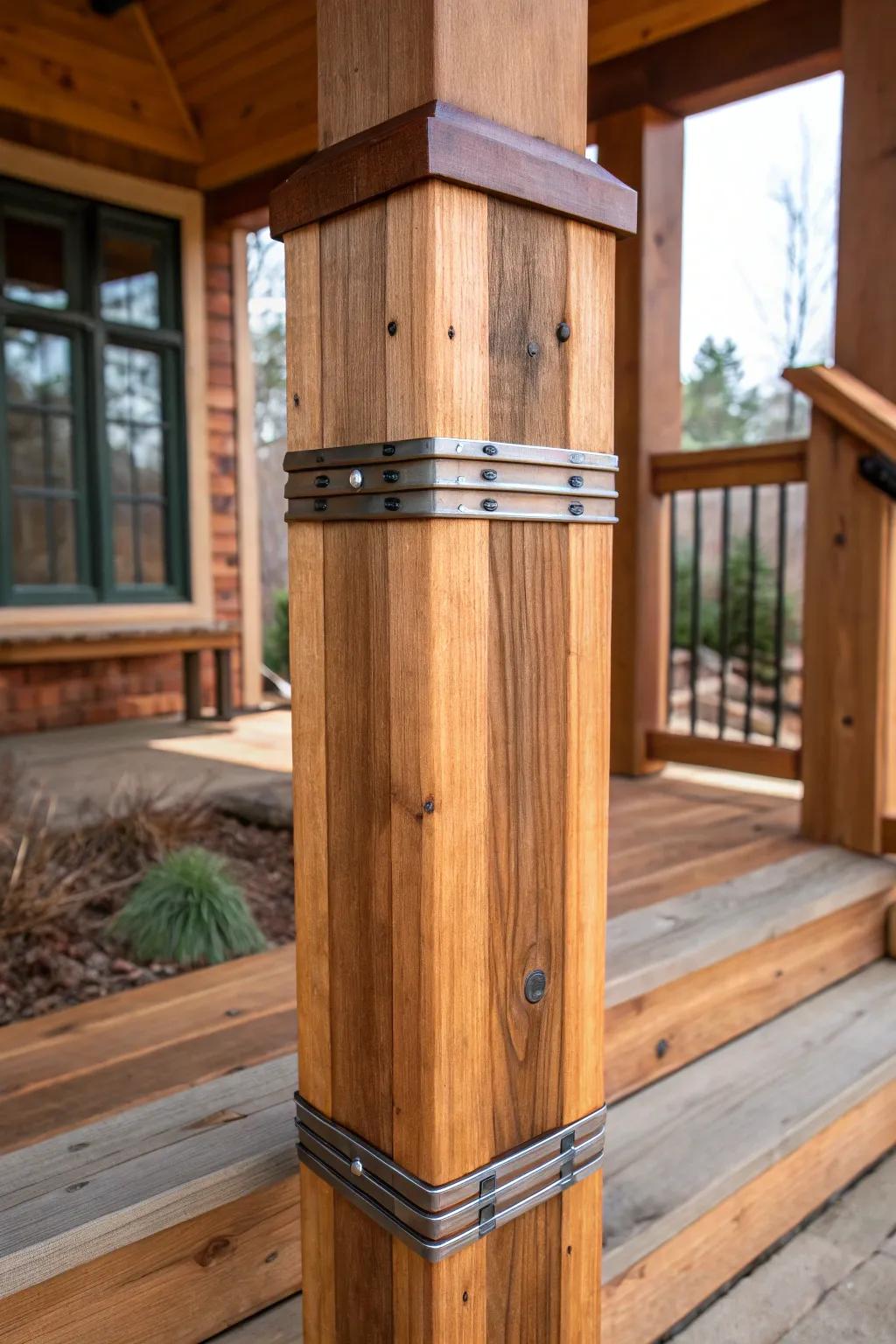 Elevate your porch design with the perfect blend of rustic and industrial charm.