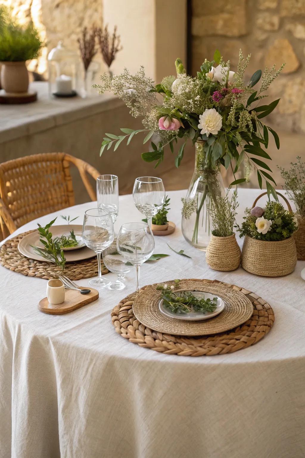 Choose eco-friendly chic with sustainable fabric options.