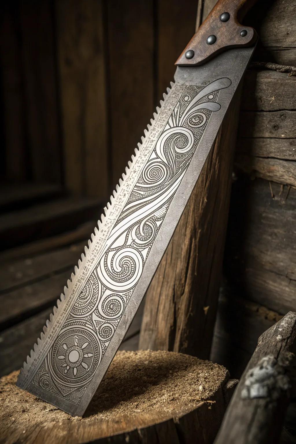 Unleash creativity with abstract saw blade art—where craftsmanship meets imagination.