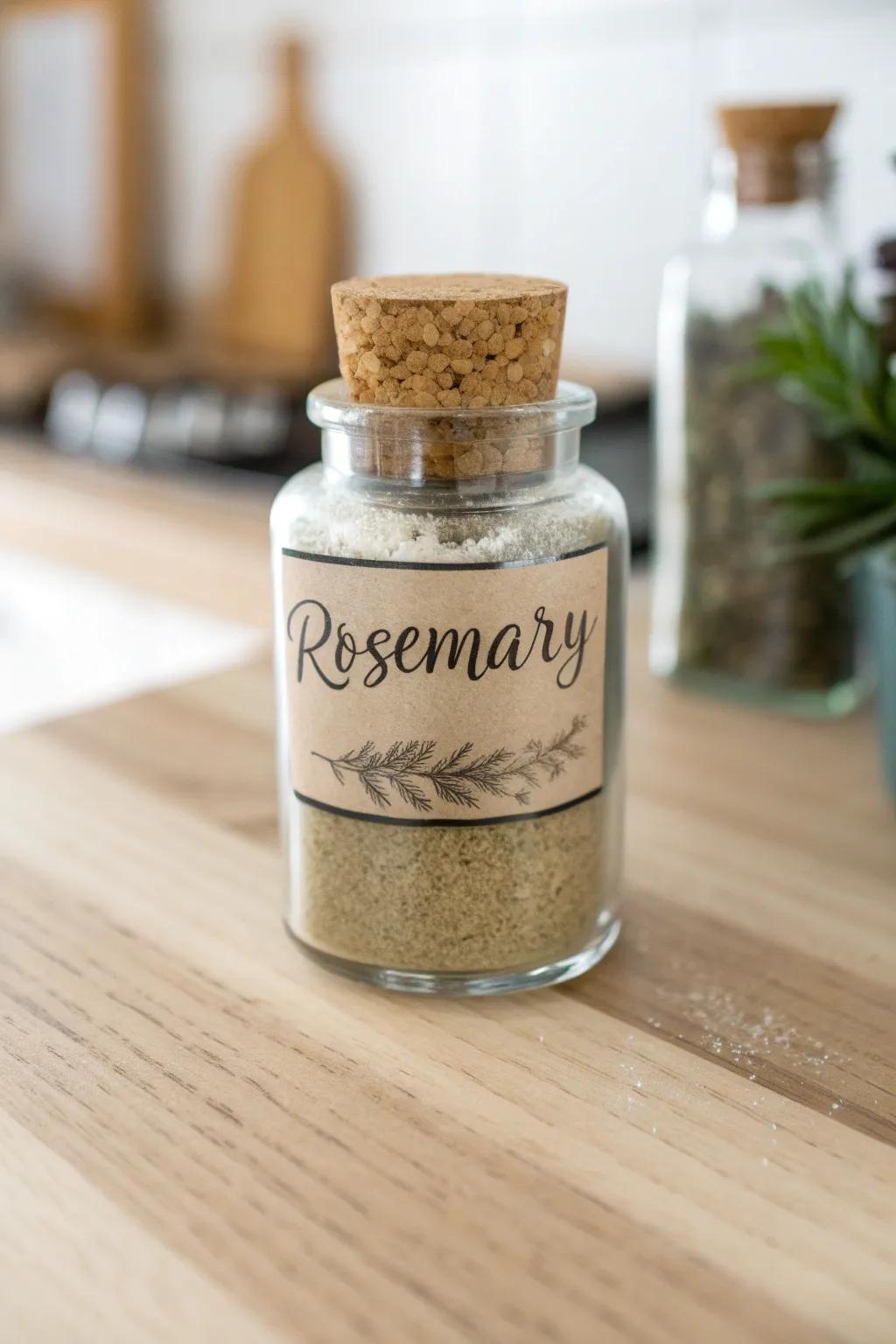 Add a touch of handwritten elegance to your kitchen with personalized spice jar labels.