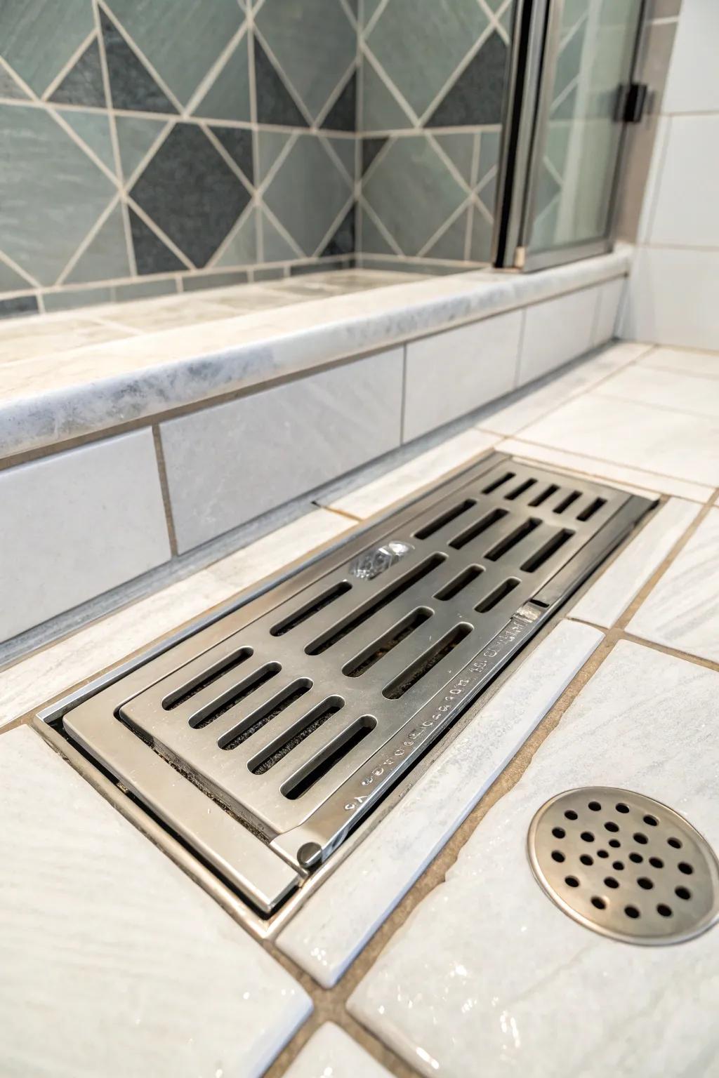 Hinged drains simplify maintenance and cleaning.