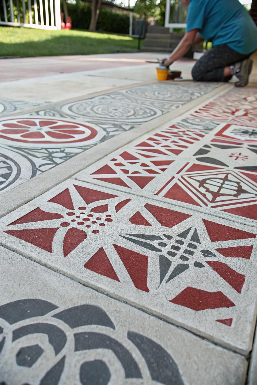 Transform your patio with creative stencil designs—add character without breaking the bank.