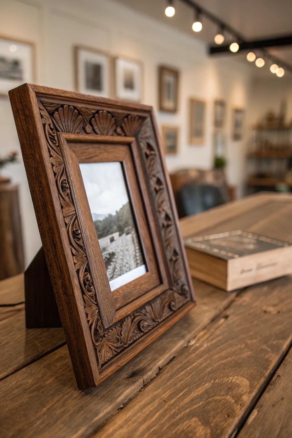 Elevate your memories with the timeless elegance of handcrafted wooden frames.