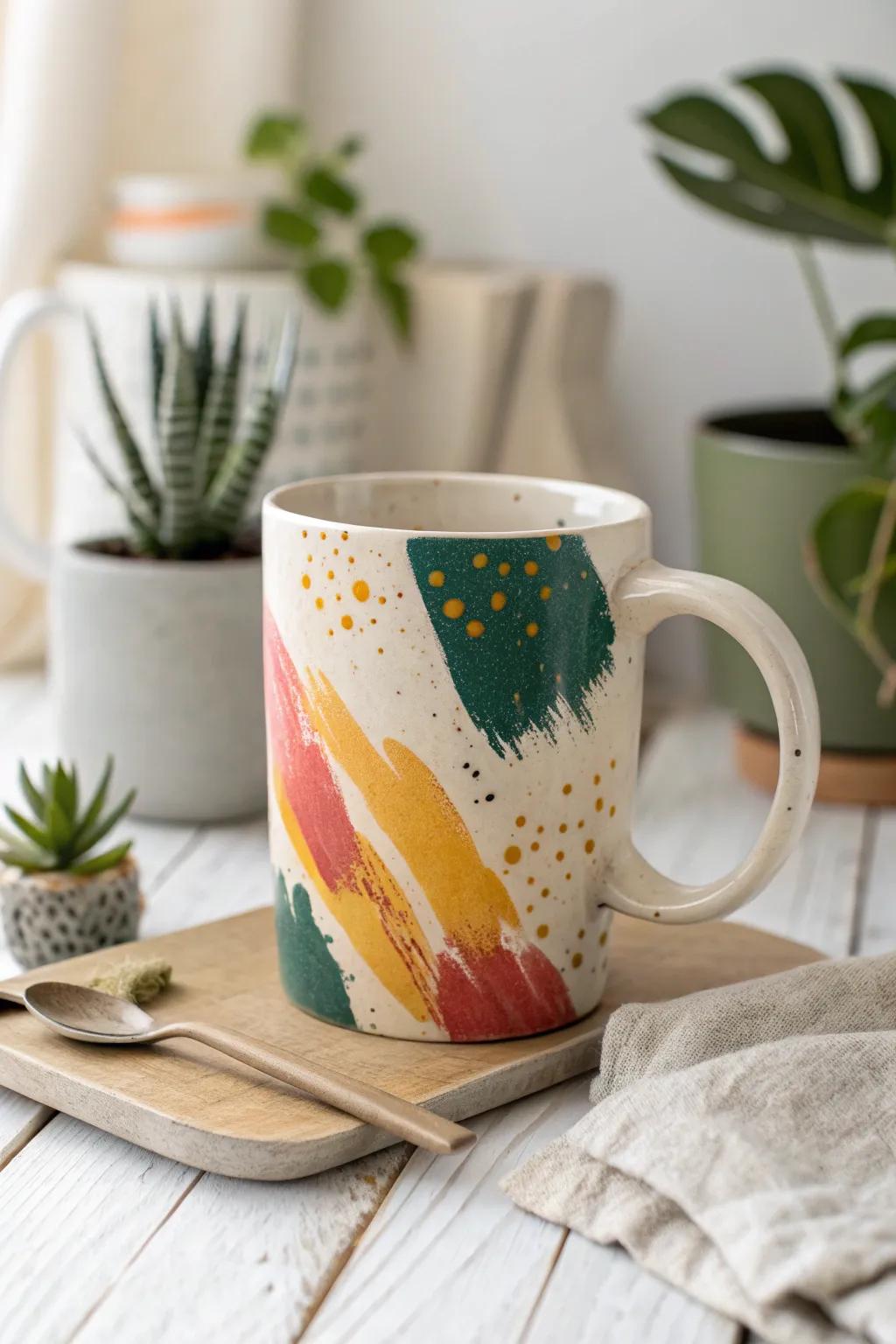 Sip in style with a splash of abstract art.