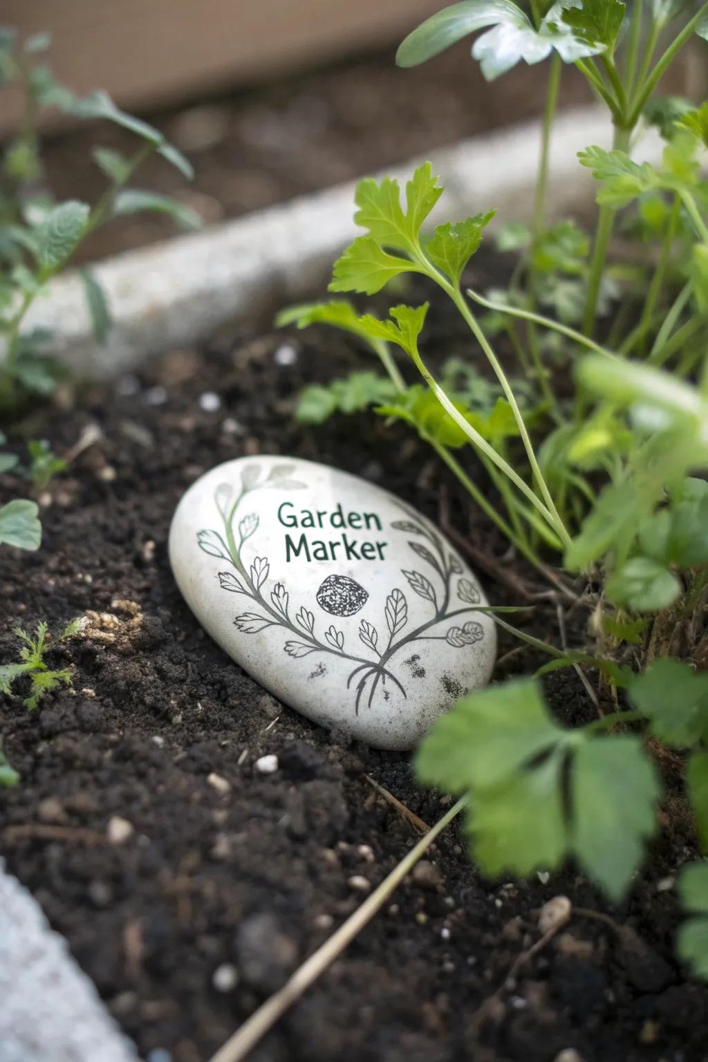 Elevate your garden's charm with handcrafted stone markers that blend simplicity and elegance.