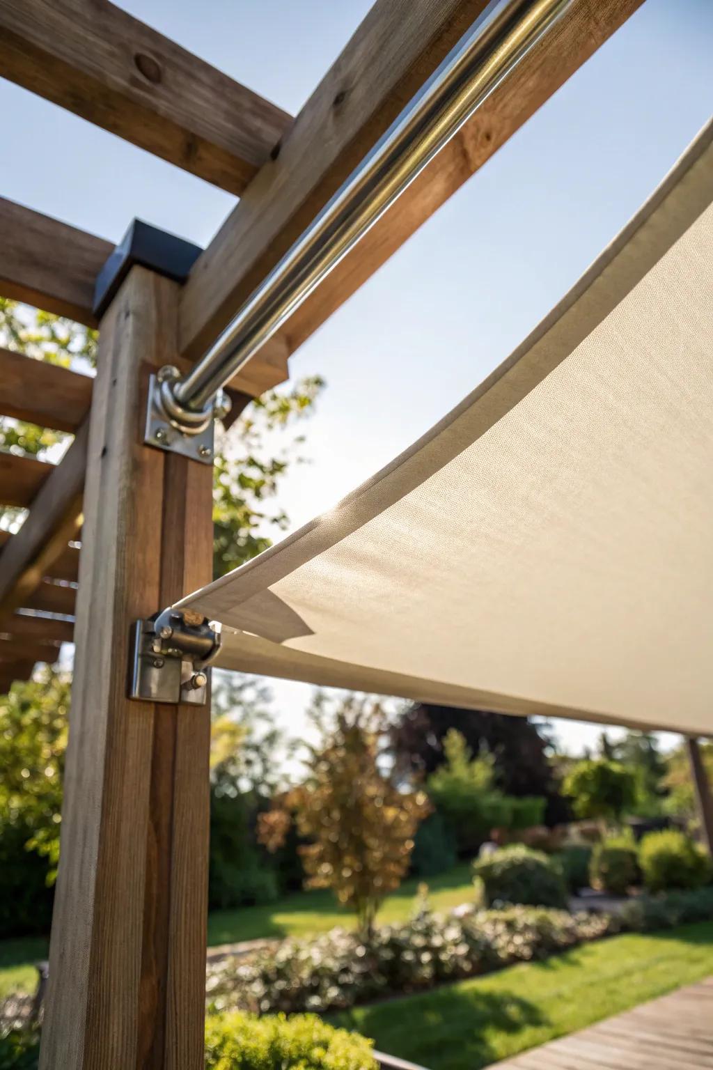 Elevate your outdoor space with hidden hardware for a sleek and polished sun shade sail installation.