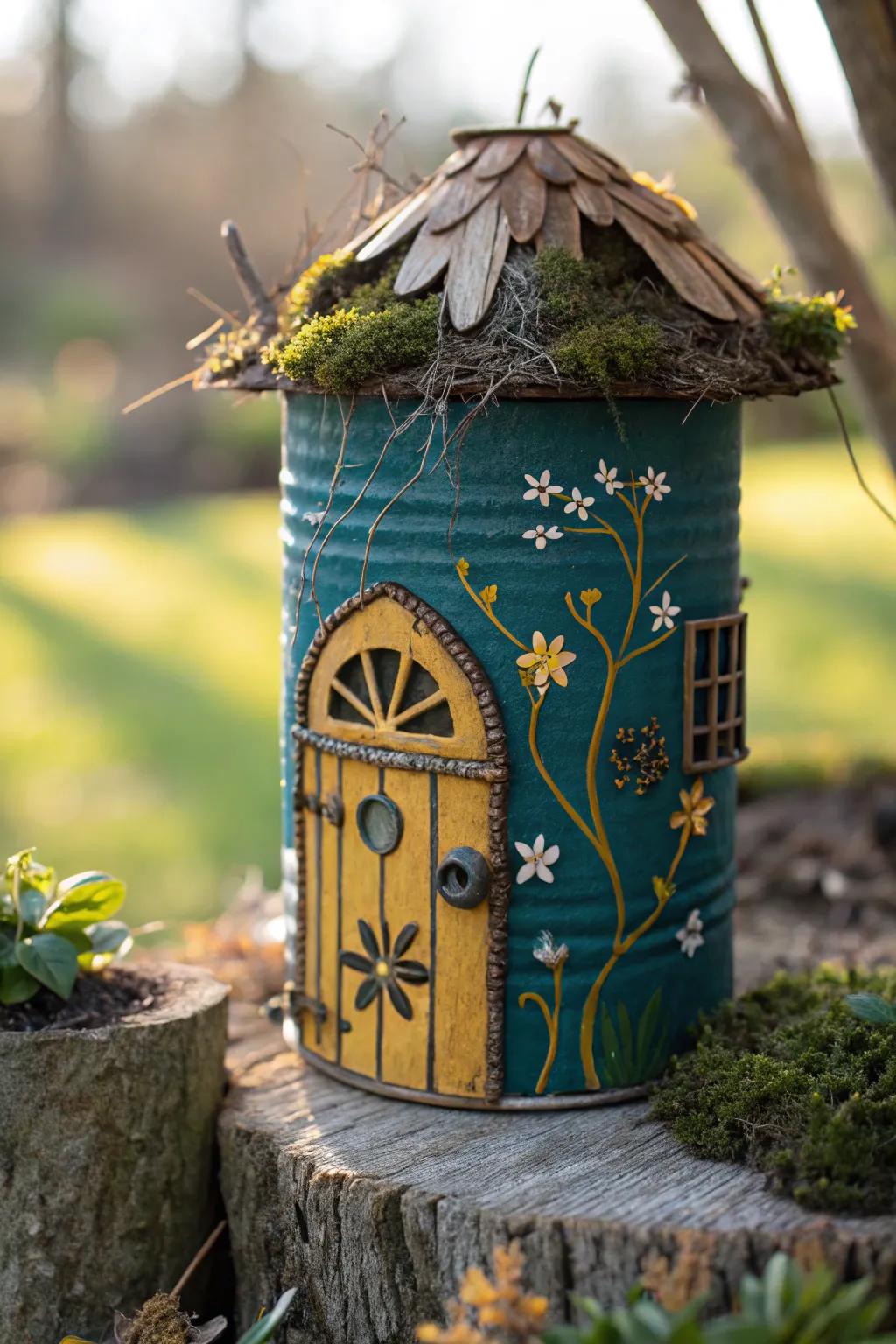 Transform tin cans into enchanting fairy homes for your garden oasis!