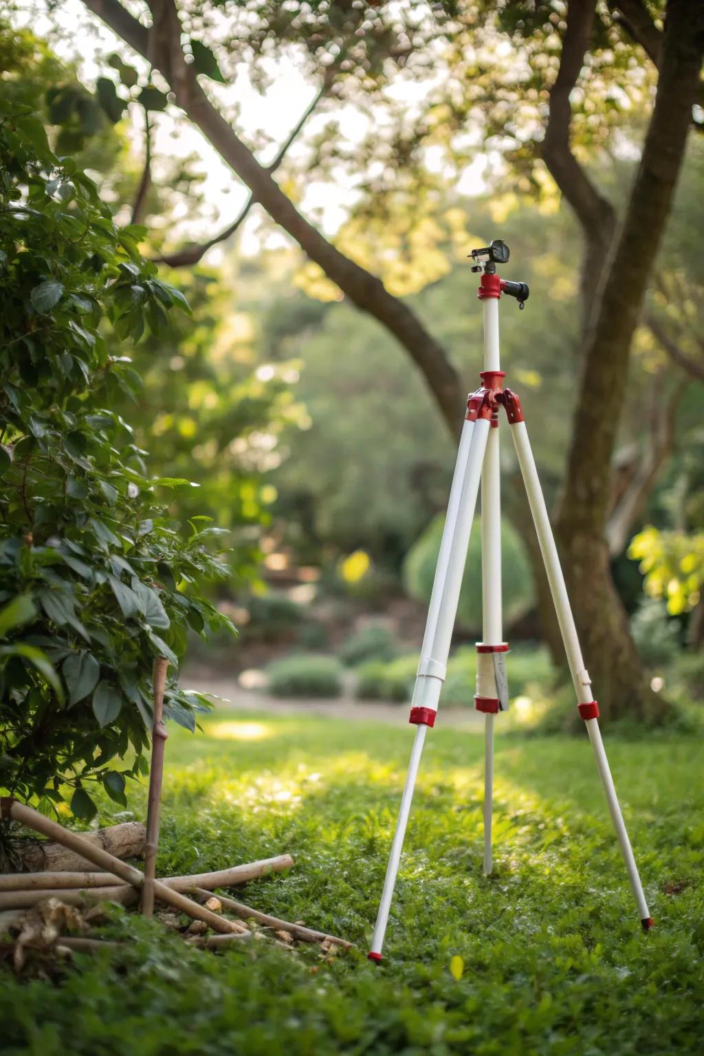 Elevate your garden game with this eco-friendly, stylish tripod made from recycled materials!