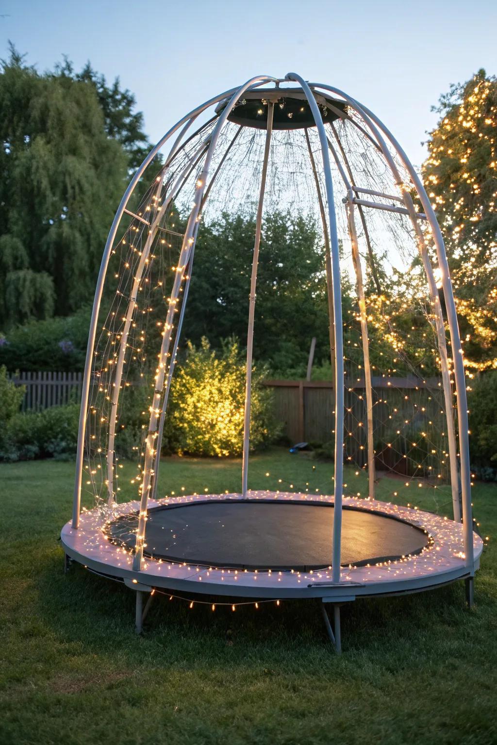 Transform your trampoline into a masterpiece: where art meets craftsmanship in your garden.