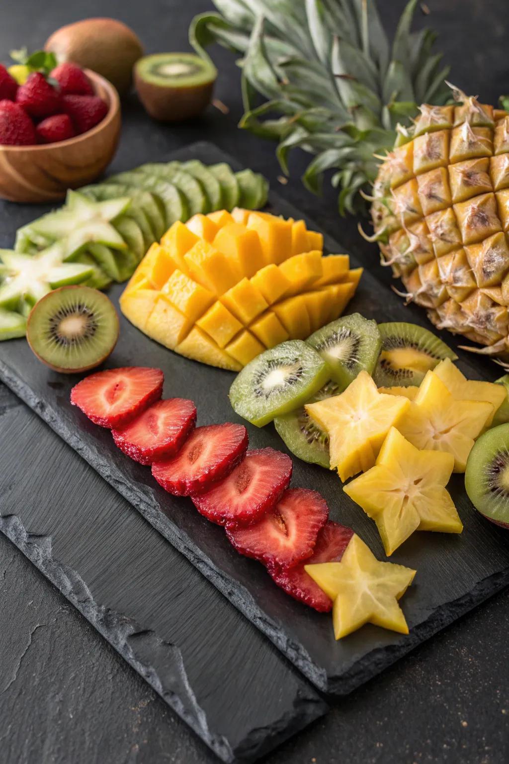 Starfruit adds a unique visual element with its natural star shape.