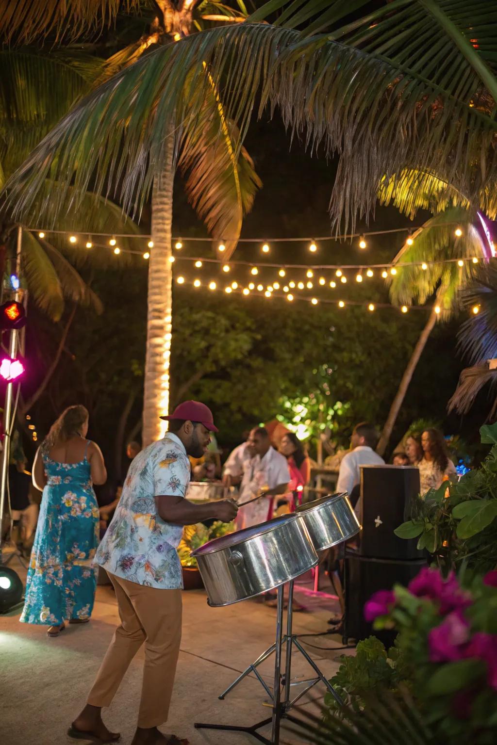 Tropical music setting the perfect party atmosphere.